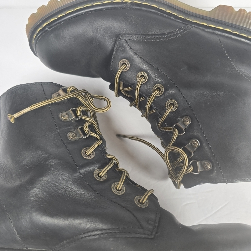 Dr. Martens Luana Black Leather Lace Up Combat Boots Women's Sz 10 - Picture 7 of 12